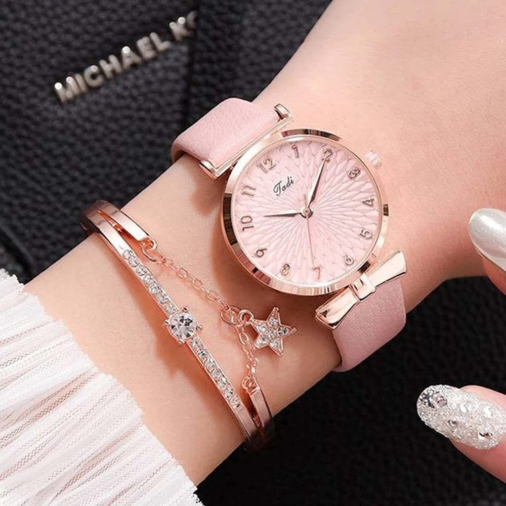 Women's Rose Gold Watches Heart Diamond Quartz